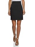 oodji Ultra Damen Rock aus Festem Stoff mit Reißverschluss, Schwarz, DE 34 / EU 36 / XS