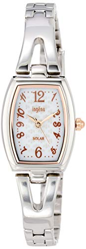 腕時計 アンジェーヌ トノー型 白文字盤 日常生活用強化防水 AHJD408 レディース シルバー