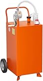 40 Gallon Fuel Caddy, Fuel Transfer Tank with Pump, Gas Storage Tank, Gasoline Diesel Fuel Container for Cars, Lawn Mowers, ATVs, Boats, More, Orange