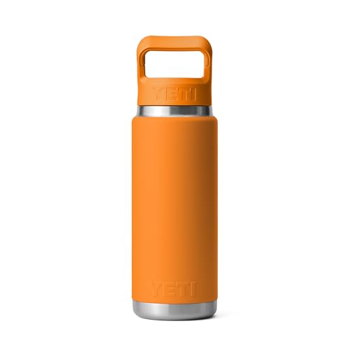 Image of YETI Rambler 26 oz Bottle, Vacuum Insulated, Stainless Steel with Color Matching Straw Cap