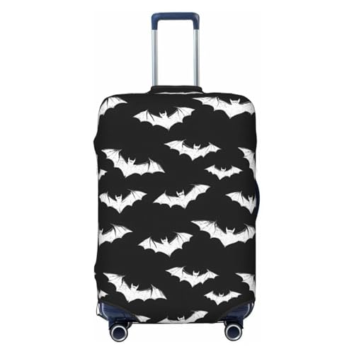 Luggage Cover Protector - White Cool Bat Print Suitcase Covers for Luggage Fit 18-21 Inch Suitcase