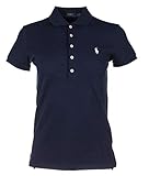 Polo Shirt mit fünf Knöpfen Ralph Lauren Damen 5-Knopf Polo Slim Fit (as3, Alpha, l, Regular, Regular, Schwarz)