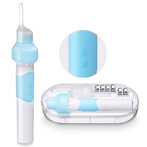 Ohrenreiniger, Charminer Ohrreiniger Elektrisch Ohr Wachs Entfernen Ohrstöpsel-Reinigungswerkzeuge Sicher Weiche doppelt Köpfen Ohrenschmalzentferner mit LED für Kinder Erwachsene