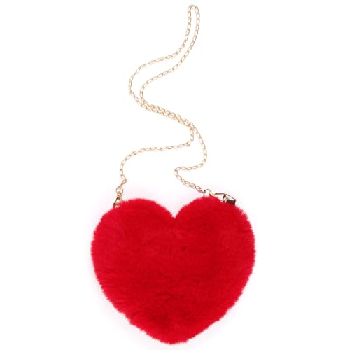 Imagen de BOFUNX Bolso de Hombro de Corazón Rojo en Piel Sintética Para Mujeres y Niñas Para Día de San Valentín