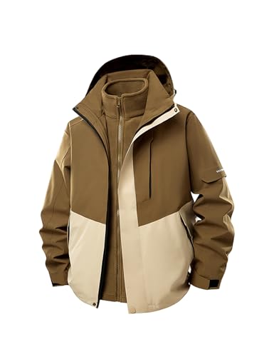 Image of Men's 3-in-1 Outdoor Hiking Jacket Lightweight Windproof Waterproof Jacket