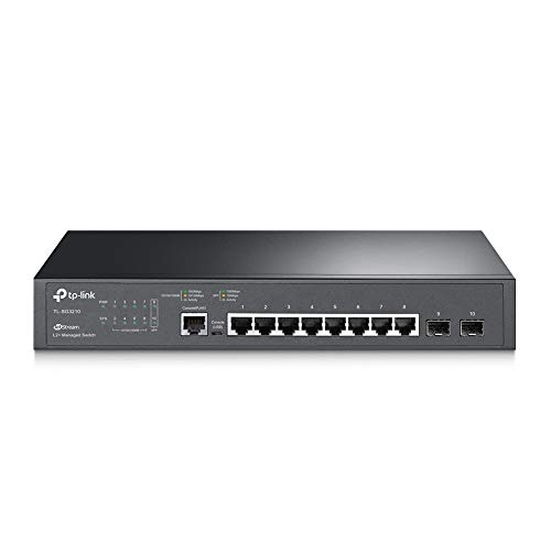 TP-Link SG3210 Gigabit L2+ Managed Switch, 8× Gigabit RJ45 Ports Network Switch, 2× SFP Slots, Fanless Ethernet Switch, Static Routing, Omada SDN, Cloud & Standalone Management, Ethernet Spl