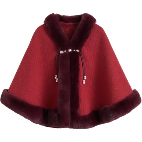 Poncho tipo capa de invierno mujer abrigo chal cárdigan prenda exterior 2