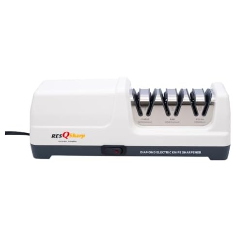 ResQSharp Electric Knife Sharpener, Professional Kitchen Knives Sharping kit with Diamond Abrasives and Precision Angle Guides 3-Stage Slots for Straight Blade Knives, Serrated Knives, Ceramic Knives