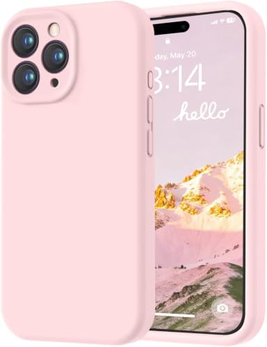 Image of LOVE 3000 Designed for iPhone 15 Pro Max Case, Premium Silicone with [Soft Anti-Scratch Microfiber Lining] Shockproof Protective Phone Case for Men Women Girls 6.7 inch, Chalk Pink