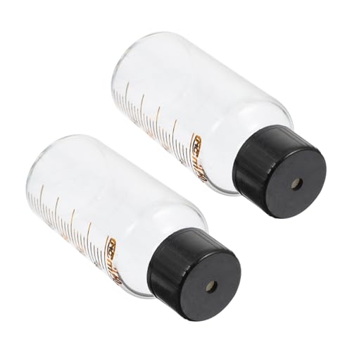 DECHOUS 2pcs Clear Glass Vials with Covers Leak Small Sample Bottles for Laboratory Use Practical Design for Safe Liquid Storage