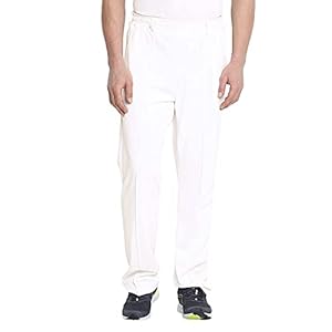 CHKOKKO Men Regular Fit Cricket Sports Track Pant Cream Size XL
