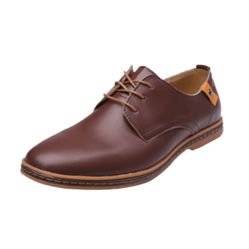 Mens Dress Oxford Lace-up Breathable Low Top Shoe for Business Office Party Wedding Fashion Synthetic Leather