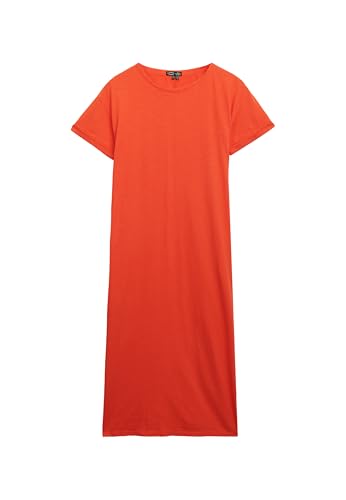 Superdry Vestido Midi Camiseta Mujer, Granadina Naranja, 38