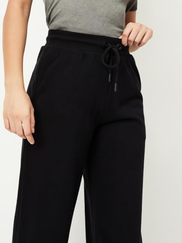Image of Max Women Loose Mid Rise Solid Athleisure Track Pants