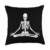 Skeleton Yoga Pose Meditation Goth-ic Cool Spiritual Gifts Throw Pillow