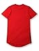 JD Apparel Mens Hipster Hip Hop T-shirt With Side Zipper Trim 2XL Red