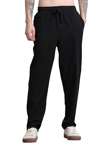 Image of StitchX Men's Airport Look Textured Seersucker Cotton Jogger Trousers S-4XL