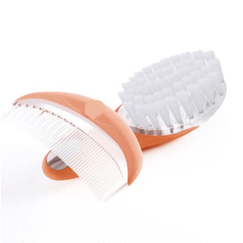 Image of Grooming Comb & Brush Set for Babies /Infants /Toddlers /Newborns- Orange)