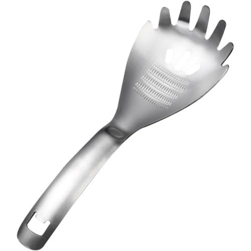 CHILDWEET Practical Spaghetti Spoon Grinding Spoon Server Stainless Steel Fine Craftsmanship Easy to Use Noodles Kitchen Cooking Utensil for Home Cooking