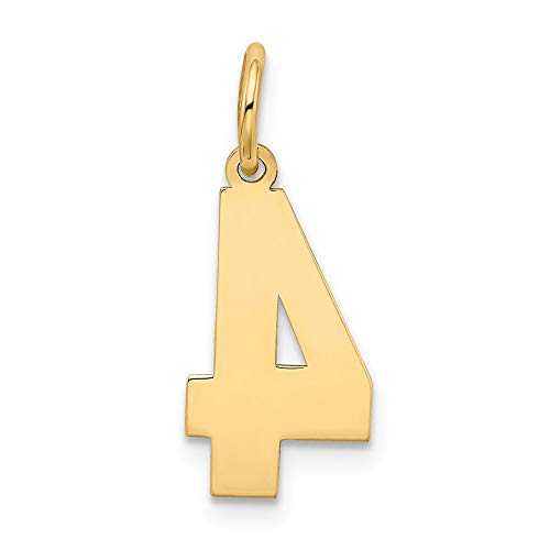 14K Yellow Gold Medium Satin Number 0 Charm3