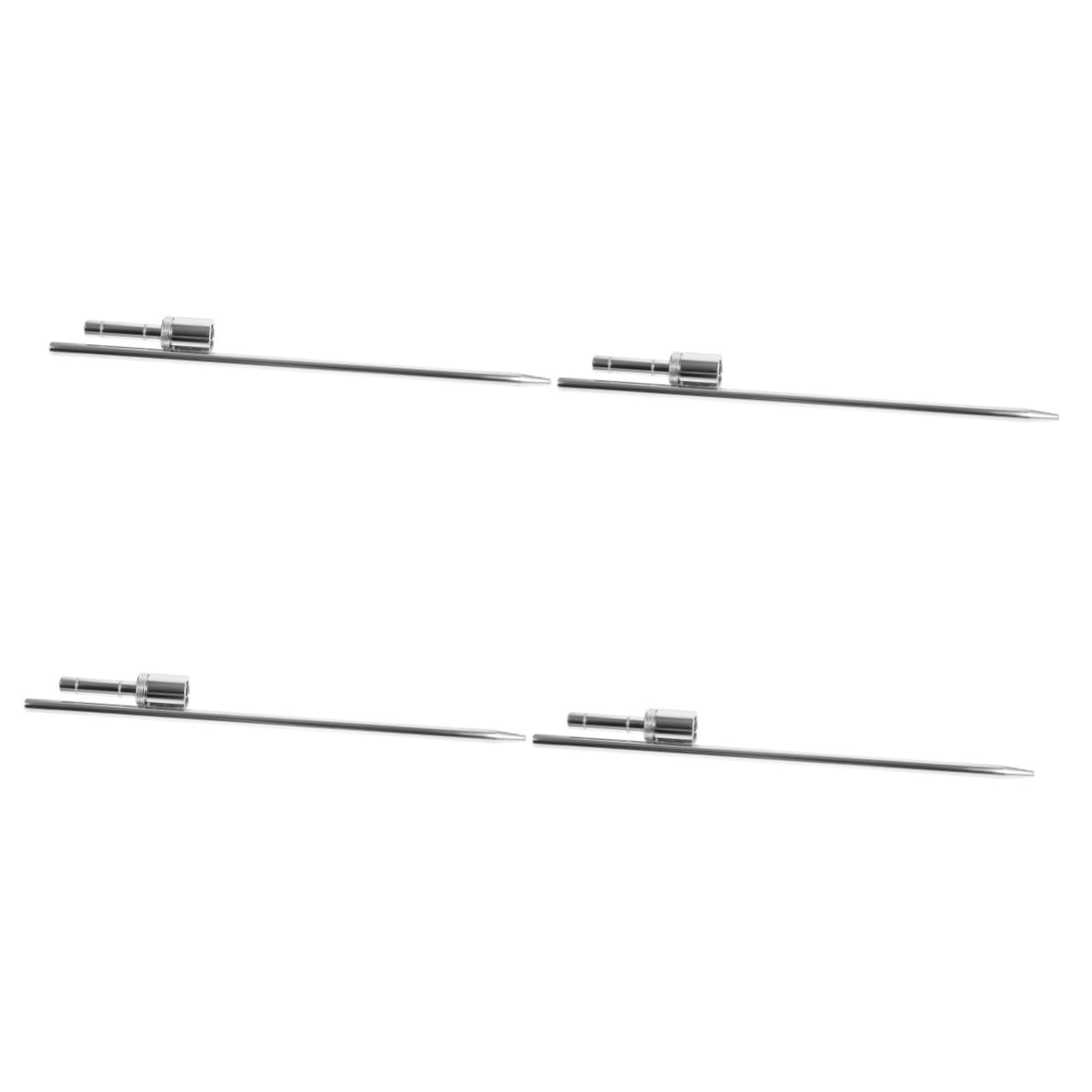 GALPADA 4 Pezzi Punte in Acciaio Inossidabile Punpoli Piatto Base Palo Della Bandiera Roll-over Palo Della Manica a Kit Asta Portabandiera Componibile Picchetti Di Bandiera Silver