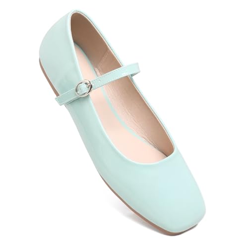 Image of LUXINYU Women's Slip on Flats,Classy Round Toe Solid Classic Mary Jane Ballet Dance Shoes Soft Comfortable PU Flat Shoes