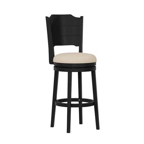 Hillsdale-Clarion-Wood-Bar-Height-Swivel-Stool-Black Hillsdale Clarion Wood Bar Height Swivel Stool Black
