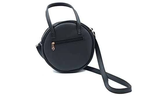 Image of Sling Bag for Women & Girls Stylish Crossbody One Side Purse Sling Bag Closure & Adjustable Strap with teddy Keychain and zip round bag