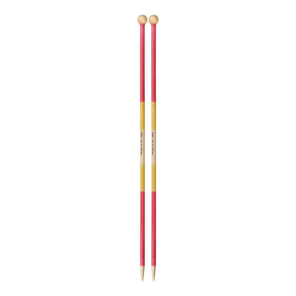 Pony Yellow Flair Single Pointed Knitting Needles Wood 40Cm 6.00Mm - 1 Piece