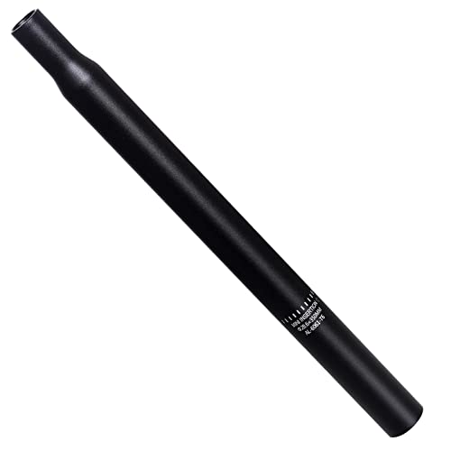 Topbuti Tija de sillín de bicicleta de aleación de aluminio negra para bicicleta de montaña MTB, bicicleta de carretera, tija de sillín de bicicleta de 350 28,6 mm