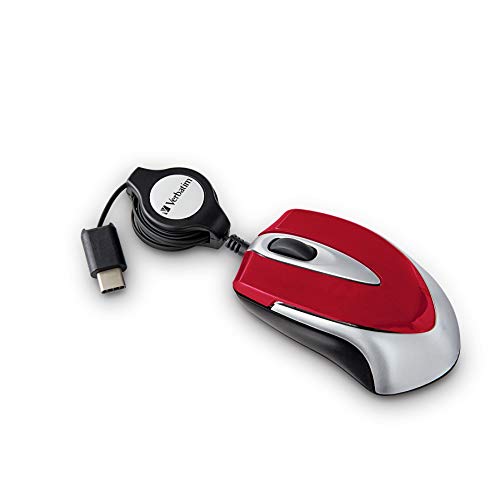 Verbatim USB-C Mini Optical Travel Mouse - Red (70236)