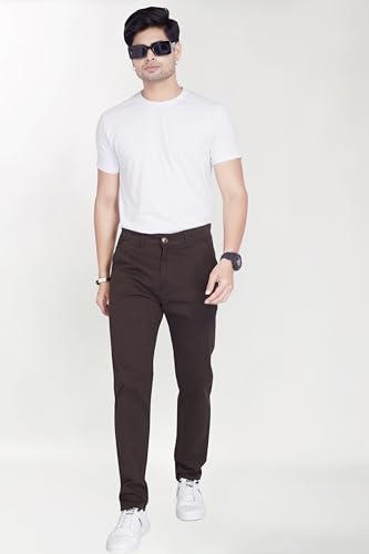 Image of DIVISIVE Men's Regular Fit Cotton Chinos Trousers Pants