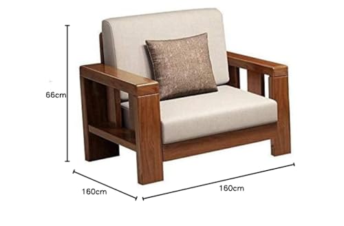 Image of K L FURNITURE Wooden Sofa Set For Living Room | Wooden Sofa Set 5 Seater | Sofa Set 5 Seater 3+1+1 (Chocolate Brown Finish)
