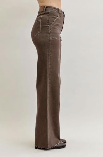 Judy Blue High Rise Retro Wide Leg Yarn Dyed Jeans - Ivory Gem2