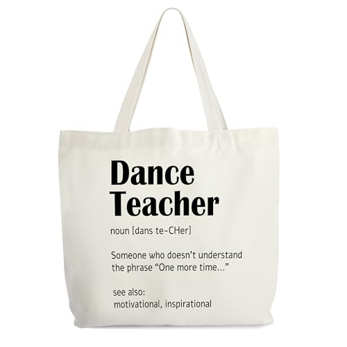 Bolso tote de lona para profesores, bolso con definición de profesor de baile, regalo de agradecimiento para profesores de baile, bolso para materiales docentes, regalos de jubilación para mujeres, regalo de bolso al hombro para profesores de baile -17