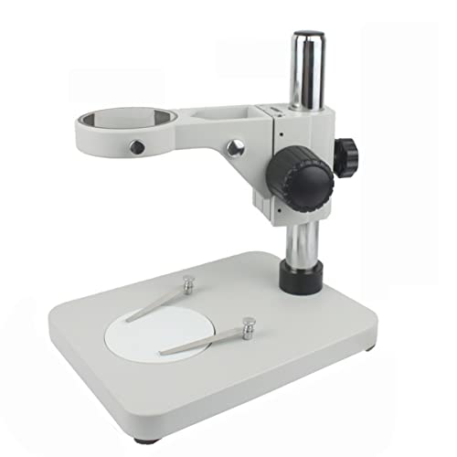 顕微鏡観察 調整可能な 76 ミリメートルフォーカスホルダー Miroscope スタンド 32 ミリメートルピラーテーブル顕微鏡サポート三眼双眼実体顕微鏡(White)