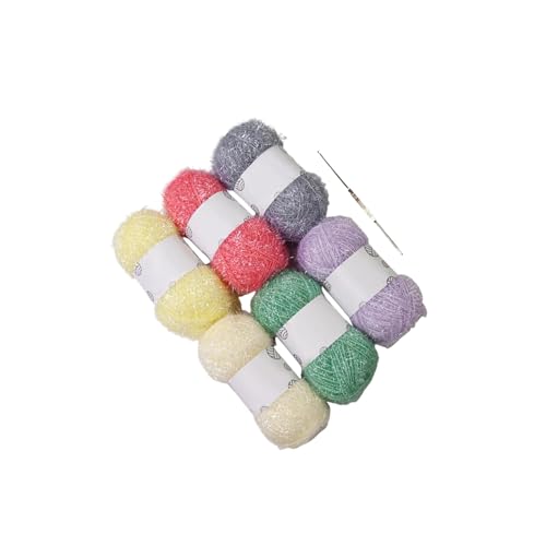 Hilo brillante para platos y proyectos de tejido en colores pastel 6