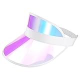 Surkat Plastics Clear Translucent Sun Visor Hat Golf Beach Tennis Poker Sun Visors Caps UV Protection Colorful Headband Sun Shade Hat