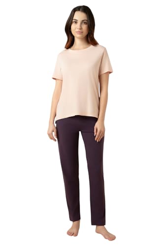 Image of Van Heusen Women's Cotton Lounge Pants | Drawstrings & Side Pockets | Cotton Stretch | Smart Tech Finish| Everyday Pyjamas | At Home Pyjamas | Style 55303