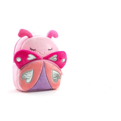 NICE CHOICE Cute Toddler Backpack Toddler Bag Plush Animal Cartoon Mini Travel Bag for Baby Girl Boy 2-6 Years(Pink Butterfly)