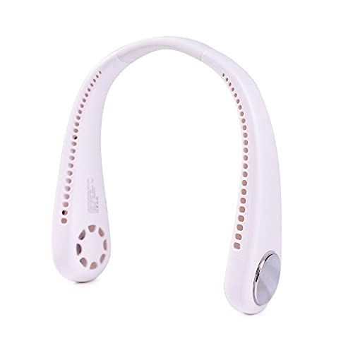 Ventilateur de cou portable rechargeable 1800mAh blanc à 3 vitesses