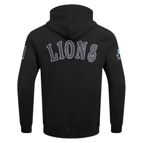 Pro Standard Mens NFL Detroit Lions Rebel Athletics Pull Over Hoodie Black M - Image 2