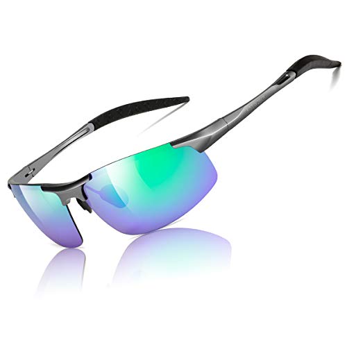 Image of Mens Sports Polarized Sunglasses Driving Metal Frame UV Protection Sunglasses For Men 8177