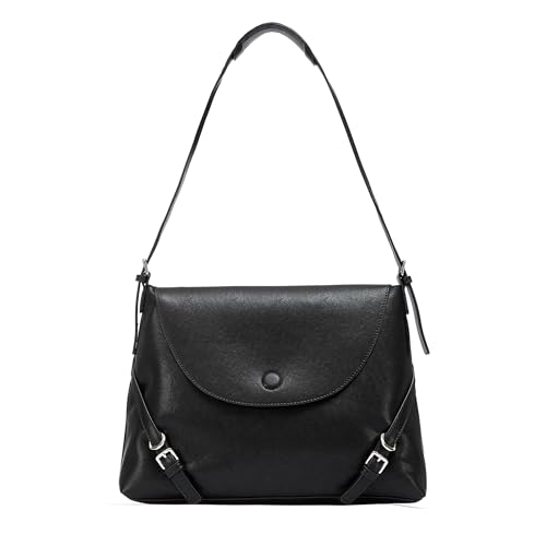 Image of NEWBELLA Tote Bag for Women, Vegan Leather Crossbody Shoulder Bag, Top Handle Satchel Purse for Work, Travel, Daily Use (Black Envelope)