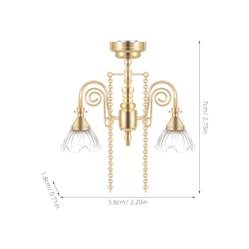 Lustre miniature doré double tête pour éclairage réaliste - 2