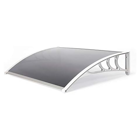 Finepoint 1.2m Grey Polycarbonate, Door Canopy - 120x80cm (White) Cover