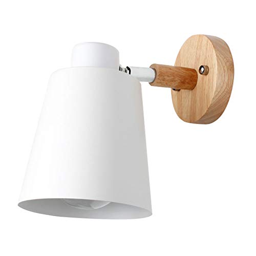Preisvergleich Produktbild Homeofying Wandleuchte, 90 Grad verstellbar, nordisches Holz, modern, Holz, Wandleuchte, Nachttischlampe, LED-Licht, Lenkkopf, Treppenlampe mit Lampenschirm