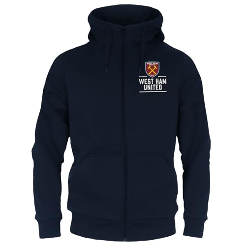 West Ham United Football Club Official Soccer Gift Mens Fleece Zip Hoody