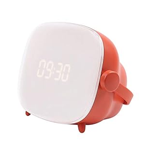 Retro TV multi-funzione a LED Lampada da tavolo, sveglia è una luce sveglia, luce notturna portatile, USB di ricarica con l’interruttore Alarm Clock luce di notte (Color : Red)