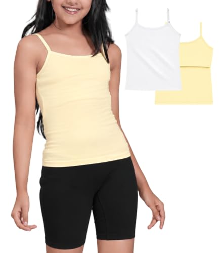 Image of Lily Chic Padded Camisole for Girls, Cotton Puberty Slip, Pack of 2